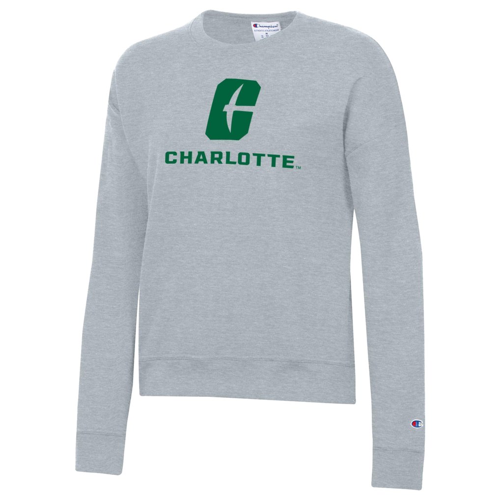  Charlotte 49ers Champion Women's Powerblend Pullover Sweatshirt - Gray